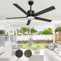 BECLOG Ceiling Fan with Light, 60" Ceiling Fans with Remote Indoor Outdoor DC Motor Modern Ceiling Fan with Light LED for Dining Room, Bedroom