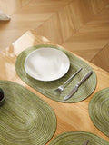 1/2/4/6/8pcs Set Minimalist Ombre Beige Oval Polyester Placemats