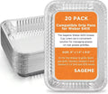 Sageme 20 Pack  Grills Compatible Drip Pans 6415 For  Grills Spirit Gas Grills, Q Grills, Genesis And Genesis II LX 200 300 Series Disposable Aluminum Foil Grease Trays 6 X 1.4 X 8.6 Inches