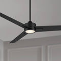 60" Casa Vieja Monte Largo Modern 3 Blade Indoor Ceiling Fan with Dimmable LED Light Remote Control Matte Black for Living Room Kitchen House