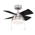Hampton Bay Metarie II 24 in. Indoor Brushed Nickel Ceiling Fan with Light