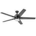 Harbor Breeze Flanagan II 52 - in Matte Black Color - Changing Indoor Ceiling Fan with Light and Remote (5 - Blade)