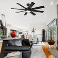 Moasis Matte Black 60 - in 8 - Blade LED Ceiling Fan with Remote Control - 60"