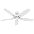 Hunter Builder Elite Energy Star 52" Ceiling Fan - Snow White - Snow White Blades