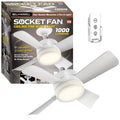 Socket Ceiling Fan with Warm Light and Remote Control 1000 Lumens - Bell + Howell