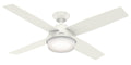 Hunter Fun 59252 Contemporary Dempsey Damp Outdoor Ceiling Fan with Remote, Fresh White/ Washed Oak