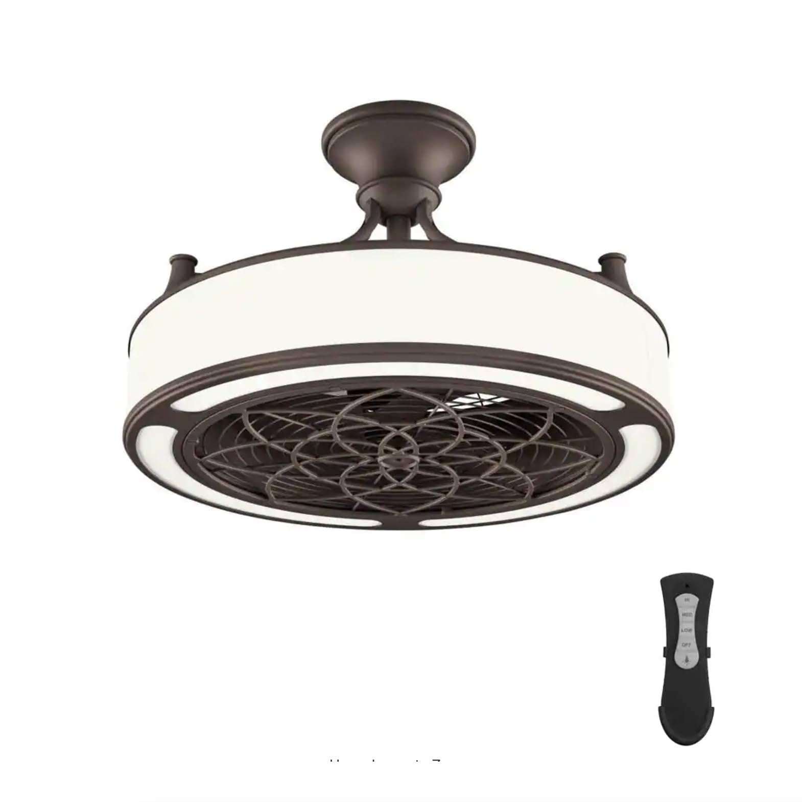 Home Decorators Collection Windara 22 in. LED Indoor/Covered Outdoor Bronze Ceiling Fan with Light Kit and Remote Control
