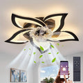 Ekjkldo Ceiling Fans with Lights Remote Control Ceiling Light Fixture, 3 Colors Low Profile Ceiling Fan with Light, Modern Ceiling Fan, Flush Mount