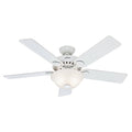 Hunter Pro's Best Five Minute 52" Ceiling Fan with Light - White - White/Beech Blades