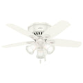 Hunter Builder Low Profile 42" Ceiling Fan with Light - Snow White