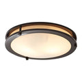 Better Homes & Gardens Classic 12" Bronze Living Room Flush Mount Ceiling Light, Frosted Glass No Bulb