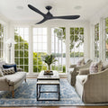 56" 3 - Blade Propeller Ceiling Fan with Remote - Matte Black