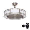 Home Decorators Collection Brette II 23 in LED Brushed Nickel Ceiling Fan with Light and Remote Control works with Google and Alexa AM382A - BN - B