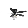 Hampton Bay 52974 Stoneridge 52 in. Indoor/Outdoor LED Matte Black Hugger Ceiling Fan with Light Kit and 5 Reversible Blades Included