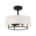 Kaiti 20 inch Drum Shade Ceiling Fan with Remote Control and Dimmable Lights - Matte Black